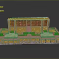 Modern Architectural Model With Multi Level Platforms Yellow And Gray Facades Steps And Open Spaces