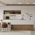 Modern Open Concept Kitchen Interior Design With Island Counter And Cabinets 3d model