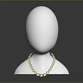Colorful Beaded Necklace On White Mannequin Neck With Dark Background Reflection