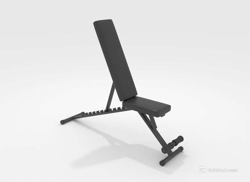 Black Adjustable Weight Bench Fitness Equipment With Stable Base For Strength Training 3d model 