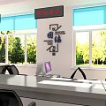 Efficient Convenient One Stop Service Hall With Counter Seats Computers And Information Displays