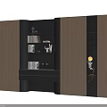 Modern Wooden Bookcase With Multiple Shelves Drawers Holding Books And Decorative Items
