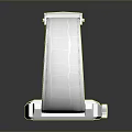 Stylish White Strap Watch with Square Dial Transparent Case and Yellow Details