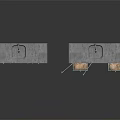 Distressed Blue Green Kitchen Cabinets With Countertop Sink Drawers Open Doors And Shelves