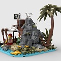 Lego LEGO Toy Blocks Island Pirate Coconut Tree Treasure Base Shipwreck 3d model