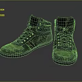 Camouflage High Top Shoes With Black Laces And Durable Sole Design