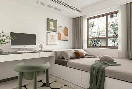 Modern Tatami Bedroom 3d model