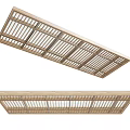 Wooden Sunshade With Grid Design For Outdoor Patio And Garden Use