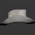 White Cowboy Hat With Black Band Silver Badge And Ace Of Clubs Card
