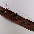 Military Warship With Camouflage Paint Naval Guns And Number 505