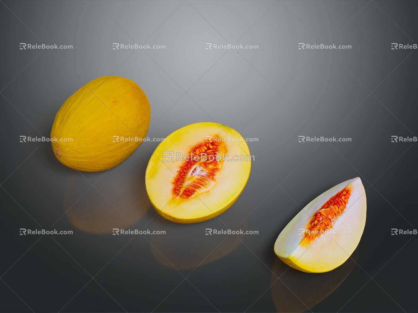 Hami melon melon cartoon fruit fruit blueberry strawberry hawthorn apple orange banana pear 3d model