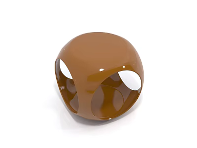 Modern Brown Spherical Coffee Table With Hollow Cut Out Design Details 3d model