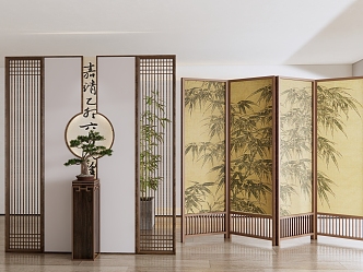 New Chinese Style Screen Partition 3d model