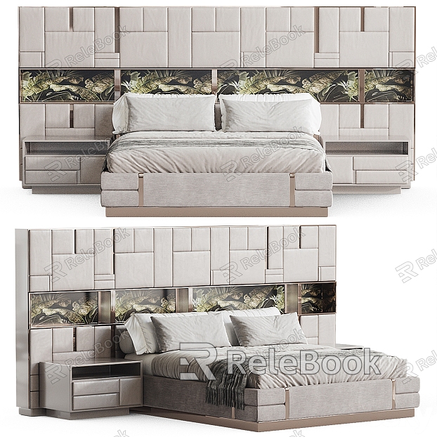 Beloved modern fabric double bed model