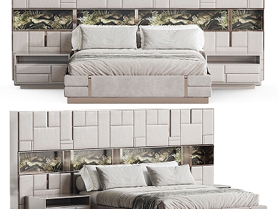 Beloved modern fabric double bed model