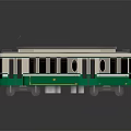 Classic Green And White Tram With Roof Pole And Side Windows