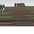 Wooden Stairs With Green Plants On Steps And Side Handrail Design