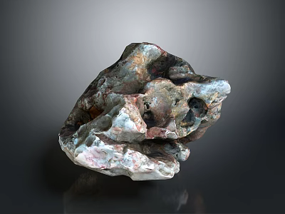 Natural Wood Stone Formation Featuring Rough Texture Irregular Shape And Pink Gray Hues 3d model