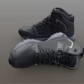 Black Outdoor Hiking Boots With Treaded Non Slip Sole And Lace Up Design
