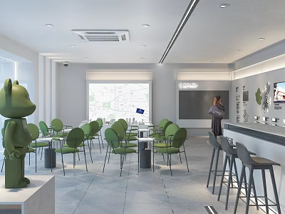 Temporary sales space sand table to negotiate front desk water bar 3d model