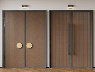 Double door swing door entry door security door opposite door number 3d model