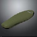 Green Striped Sleeping Bag With Lightweight Design For Comfortable Outdoor Use 3d model