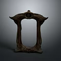 Modern Home Decorative Metal Frame With Intricate Carvings Round Top Ornament And Side Details