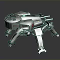 Turret Turntable Railgun Sci-fi Tower Defense Game Tower Defense Sci-fi Turret Game Turret Game Battery 3d model