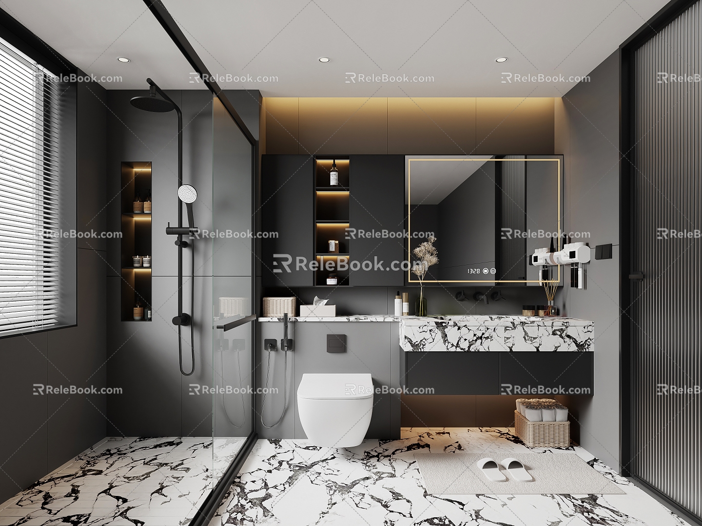 Light Luxury Toilet 3d model