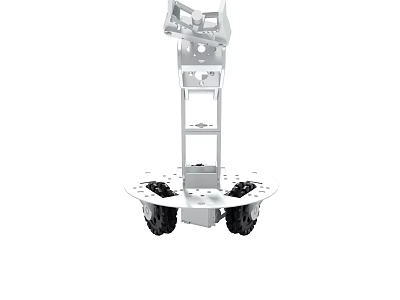 Robot Mobile Platform With Metal Frame Structure And Four Black Wheels 3d model