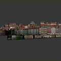 Modern Urban Architecture Model Featuring Red Roof Buildings Square And Green Trees
