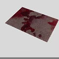 Stylish Square Rug with Abstract Red and Brown Pattern and Woven Texture 3d model