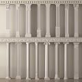 European Column Roman Column Gypsum Column Gypsum Line Cylindrical Square Column 3d model