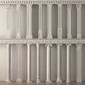 European Column Roman Column Gypsum Column Gypsum Line Cylindrical Square Column 3d model