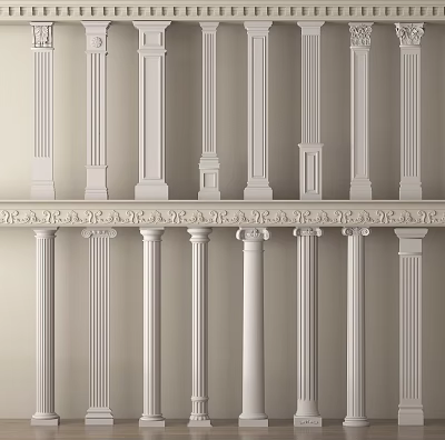 Classical Columns Design With Fluted Details And Decorative Capitals Architectural Elements 3d model