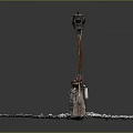 Industrial Scene Model With Orange Striped Arrow Sign Top Monitoring Device And Gravel Base