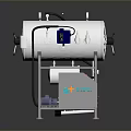 Stainless Steel Household Appliance With Control Panel Meters And Brand Logo On Base