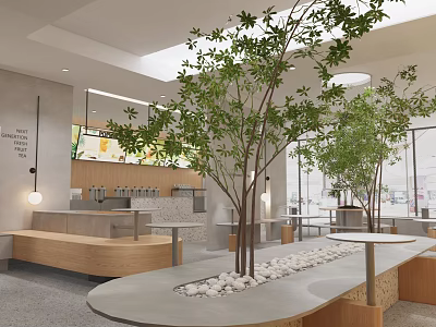 Milk Tea Shop Net Red Cafe 3d model