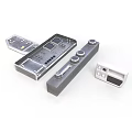 Metallic Electronic Control Panel Components With Knobs Buttons And Display Modules