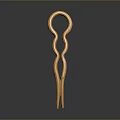 Golden Metal Hair Accessory With Curved Design For Styling Hair