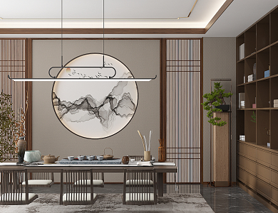 New Chinese Tea Room Tea Table 3d model