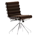 Modern Brown Office Chair With Padded Design And Metal Five Wheel Base