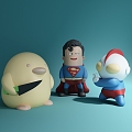 Hand Doll Yellow Duck War Superman Altman Ornaments 3d model