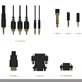 Hardware Tools Set Including HDMI 2.0 VGA Male Female Connectors With Various Interfaces