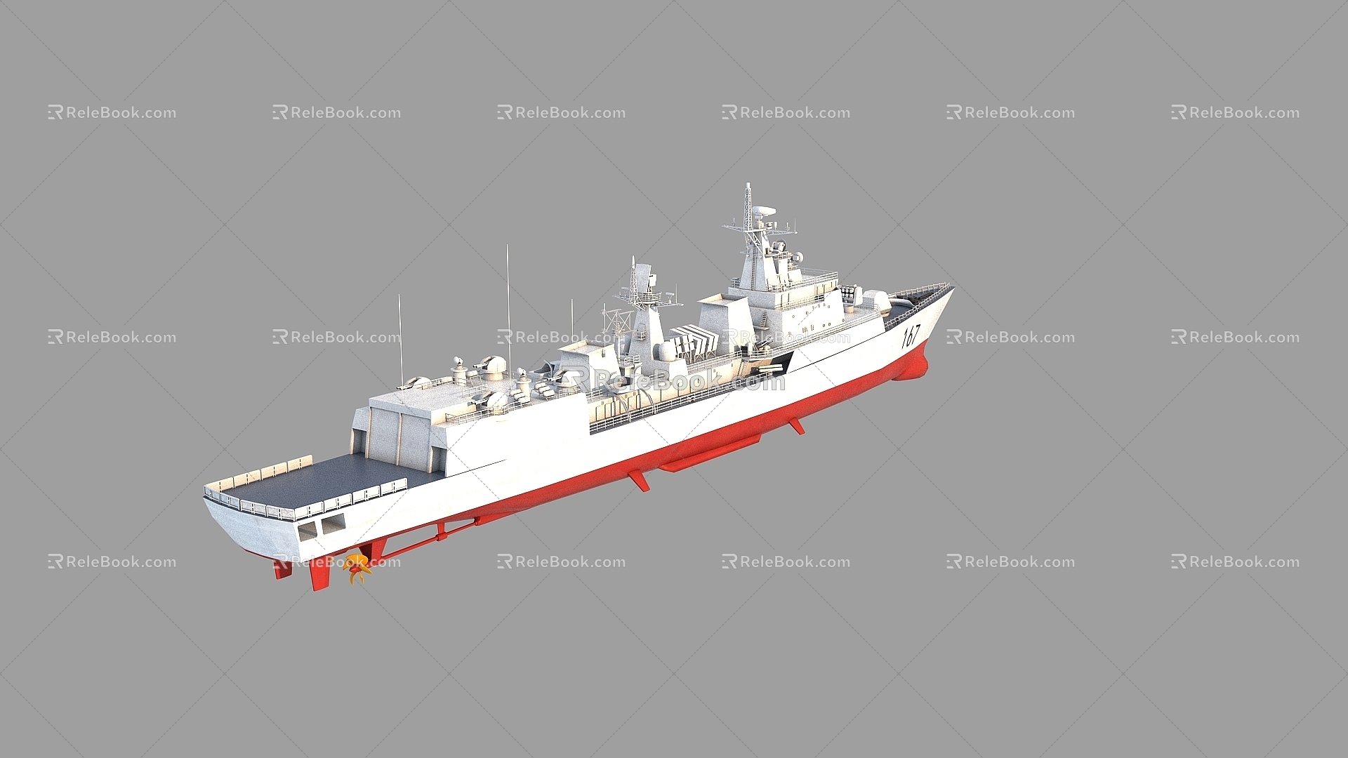 Shenzhen missile destroyer Lvhai class 051B missile destroyer Chinese Navy missile destroyer 167 3d model