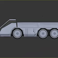 Futuristic Truck With Metallic Finish Six Wheels Sleek Exterior And Open Cargo Bed