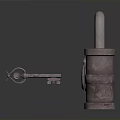 Vintage Brass Padlock for Household Security Featuring Classic Design and Key