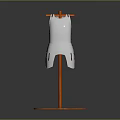 Silver Armor Breastplate Displayed On Red Wooden Stand With Circular Base