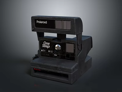 Modern Desktop Computer System Featuring Vintage Polaroid One Step Camera Connectivity and Photo Editing Tools 3d model