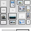 Photo Wall With Framed Landscape Pictures Text Art And Minimalist Designs